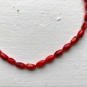 Antique Red Coral Bead Necklace